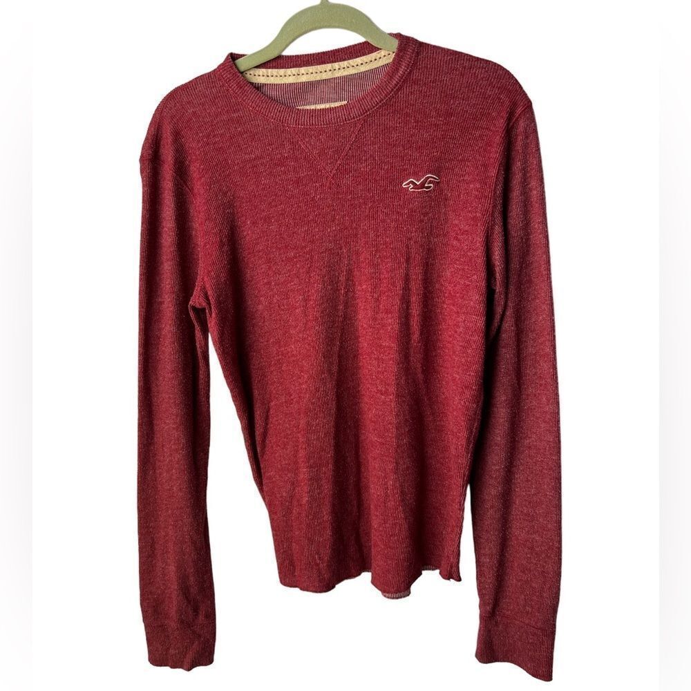 Hollister red crewneck sweater size medium long sleeve